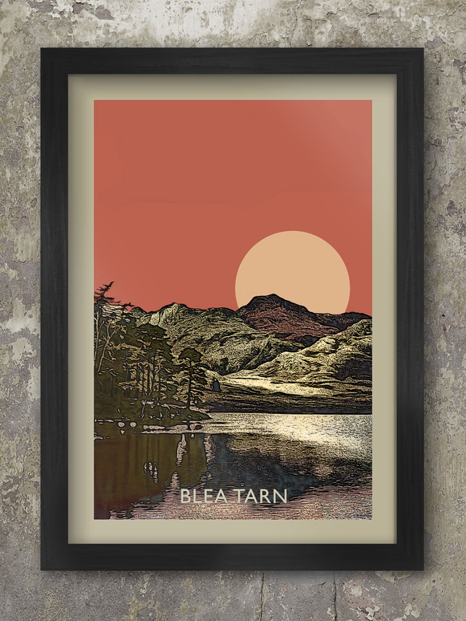Blea Tarn - Lake District Poster Print. Langdale Valley tarn a tourist favourite